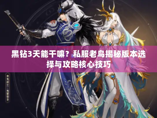 黑钻3天能干嘛？私服老鸟揭秘版本选择与攻略核心技巧