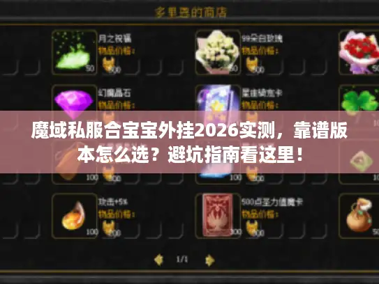 魔域私服合宝宝外挂2026实测，靠谱版本怎么选？避坑指南看这里！