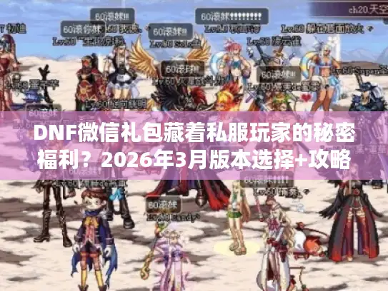 DNF微信礼包藏着私服玩家的秘密福利？2026年3月版本选择+攻略实测