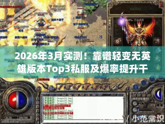 2026年3月实测！靠谱轻变无英雄版本Top3私服及爆率提升干货揭秘