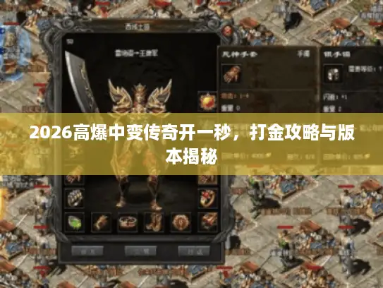 2026高爆中变传奇开一秒，打金攻略与版本揭秘