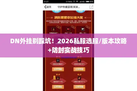 DN外挂别踩坑！2026私服选服/版本攻略+防封实战技巧