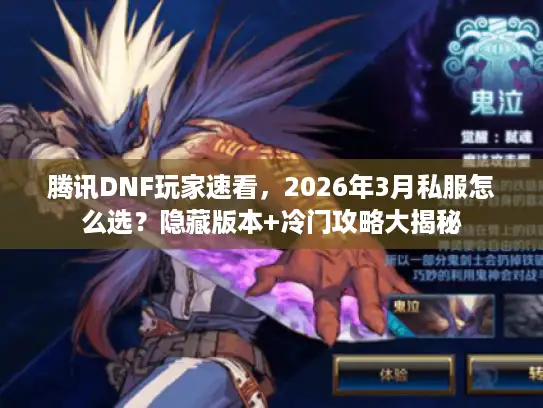 腾讯DNF玩家速看，2026年3月私服怎么选？隐藏版本+冷门攻略大揭秘