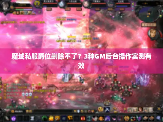 魔域私服爵位删除不了？3种GM后台操作实测有效