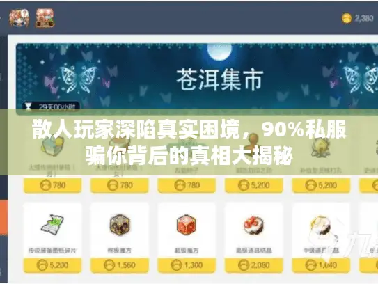 散人玩家深陷真实困境，90%私服骗你背后的真相大揭秘