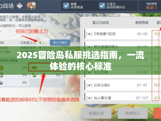 2025冒险岛私服挑选指南，一流体验的核心标准