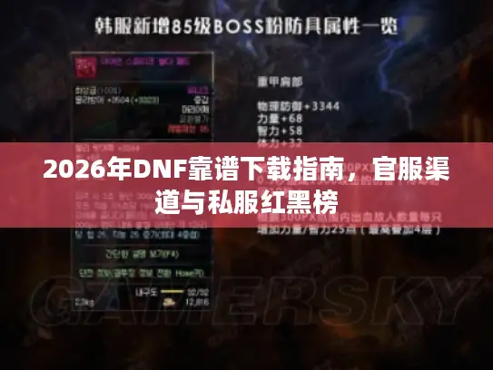 2026年DNF靠谱下载指南，官服渠道与私服红黑榜
