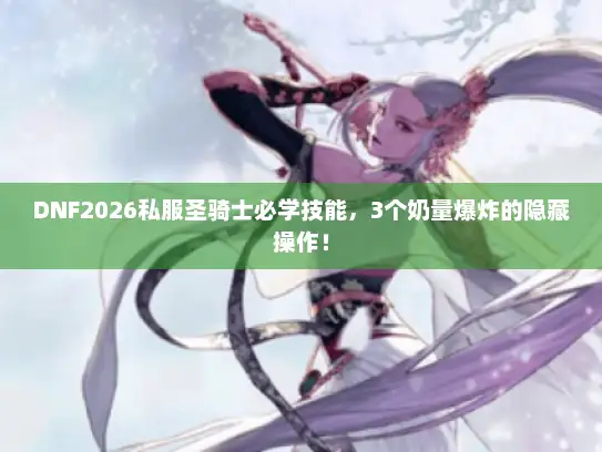 DNF2026私服圣骑士必学技能，3个奶量爆炸的隐藏操作！