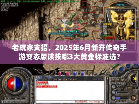 老玩家支招，2025年6月新开传奇手游变态版该按哪3大黄金标准选？
