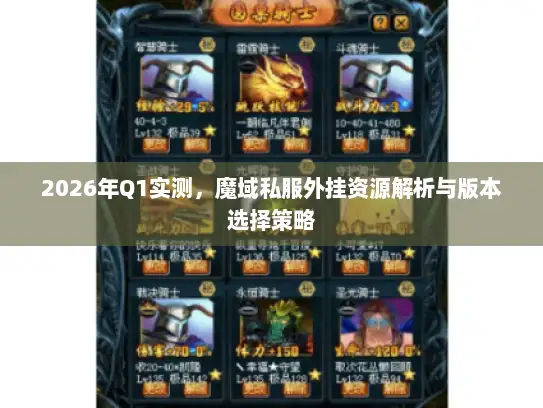 2026年Q1实测，魔域私服外挂资源解析与版本选择策略
