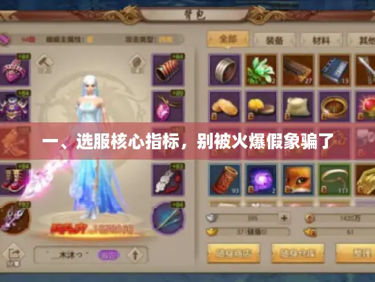 一、选服核心指标,别被火爆假象骗了 一、选服核心指标,别被火爆假象骗了