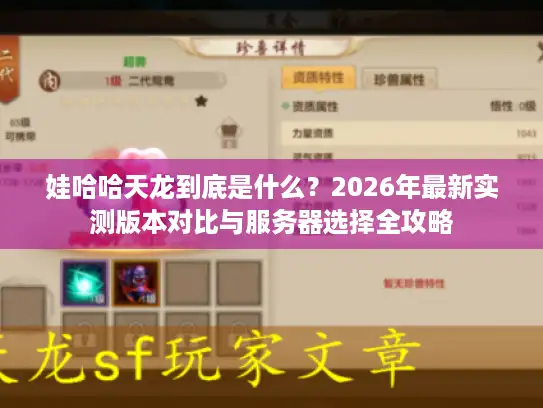 娃哈哈天龙到底是什么？2026年最新实测版本对比与服务器选择全攻略