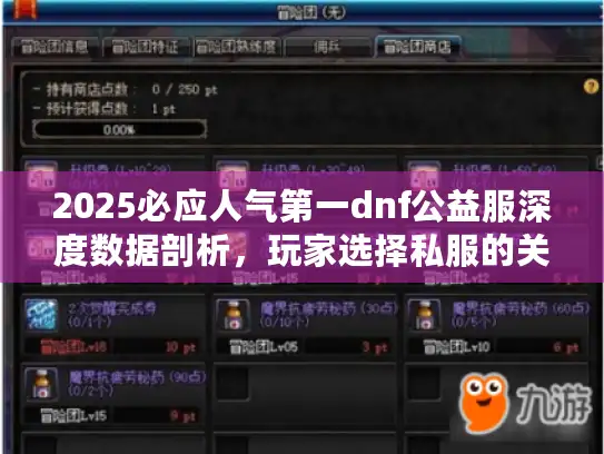 2025必应人气第一dnf公益服深度数据剖析，玩家选择私服的关键真相