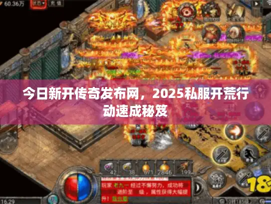 今日新开传奇发布网，2025私服开荒行动速成秘笈