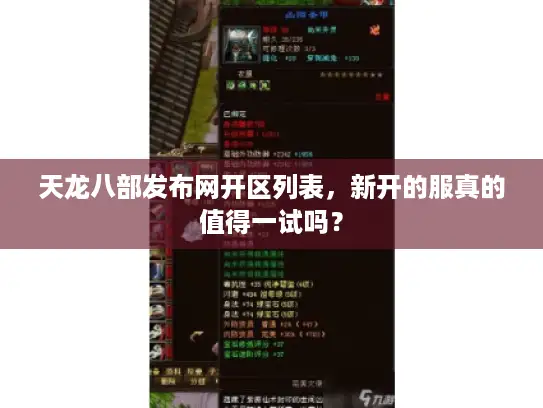 天龙八部发布网开区列表，新开的服真的值得一试吗？