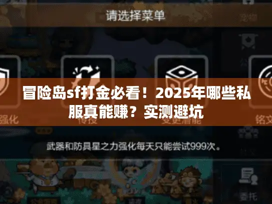 冒险岛sf打金必看！2025年哪些私服真能赚？实测避坑