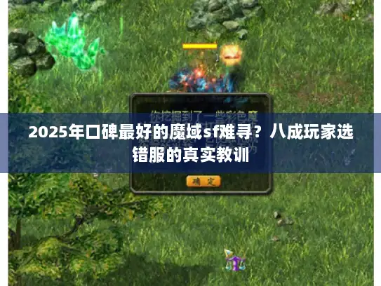 2025年口碑最好的魔域sf难寻？八成玩家选错服的真实教训