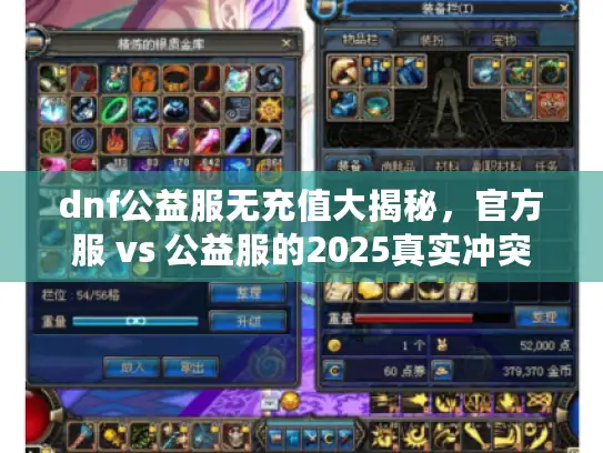 dnf公益服无充值大揭秘，官方服 vs 公益服的2025真实冲突