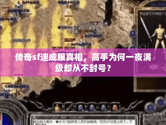 传奇sf速成服真相，高手为何一夜满级却从不封号？