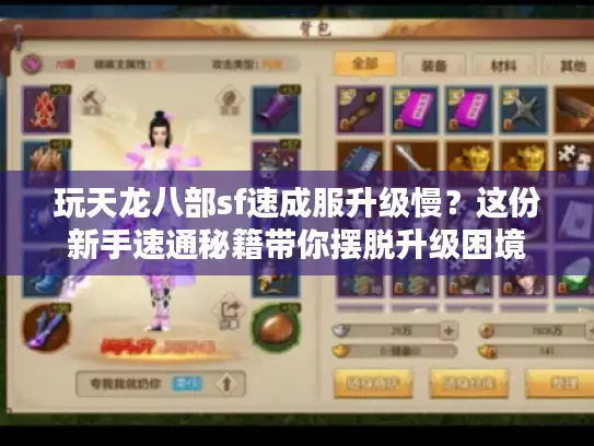 玩天龙八部sf速成服升级慢？这份新手速通秘籍带你摆脱升级困境