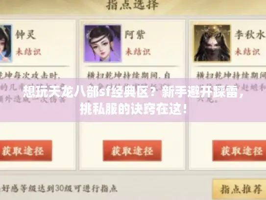 想玩天龙八部sf经典区？新手避开踩雷，挑私服的诀窍在这！