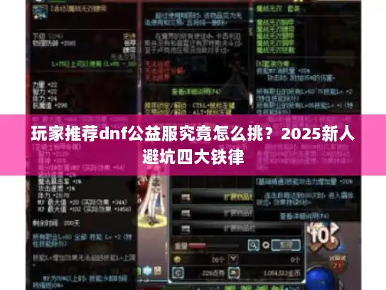 玩家推荐dnf公益服究竟怎么挑？2025新人避坑四大铁律