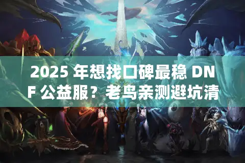 2025 年想找口碑最稳 DNF 公益服？老鸟亲测避坑清单来了！