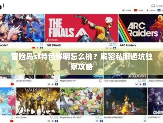 冒险岛sf特色鲜明怎么挑？解密私服避坑独家攻略
