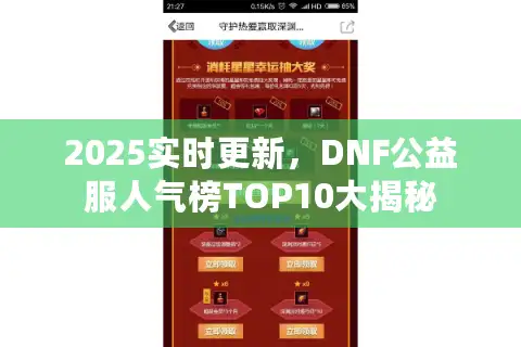 2025实时更新，DNF公益服人气榜TOP10大揭秘