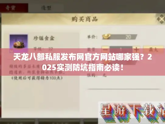 天龙八部私服发布网官方网站哪家强？2025实测防坑指南必读！