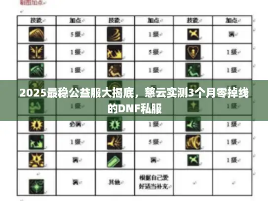 2025最稳公益服大揭底，慈云实测3个月零掉线的DNF私服