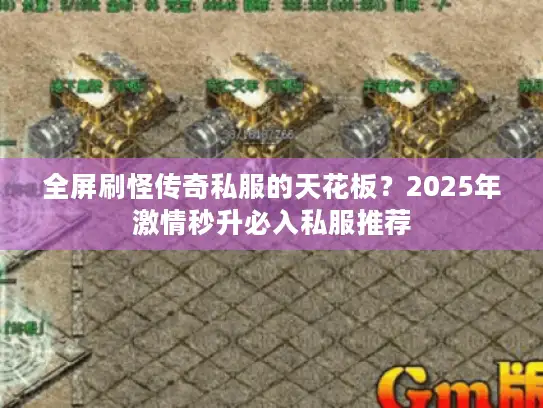 全屏刷怪传奇私服的天花板？2025年激情秒升必入私服推荐