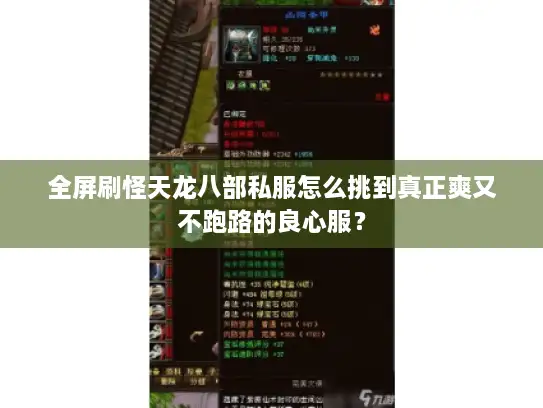 全屏刷怪天龙八部私服怎么挑到真正爽又不跑路的良心服？