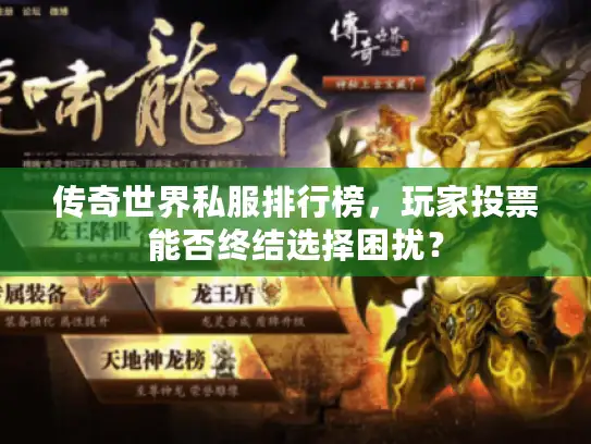 传奇世界私服排行榜，玩家投票能否终结选择困扰？