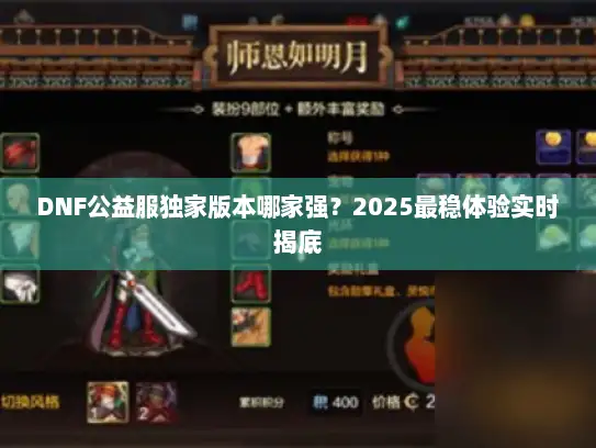 DNF公益服独家版本哪家强？2025最稳体验实时揭底