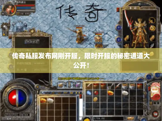 传奇私服发布网刚开服，限时开服的秘密通道大公开！