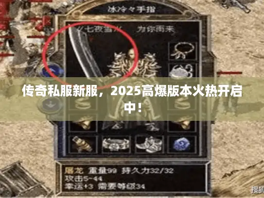 传奇私服新服，2025高爆版本火热开启中！
