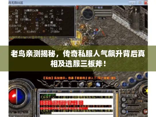 老鸟亲测揭秘,传奇私服人气飙升背后真相及选服三板斧! 老鸟亲测揭秘,传奇私服人气飙升背后真相及选服三板斧!