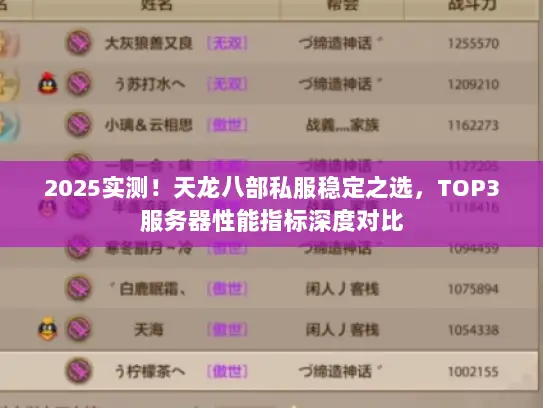 2025实测！天龙八部私服稳定之选，TOP3服务器性能指标深度对比