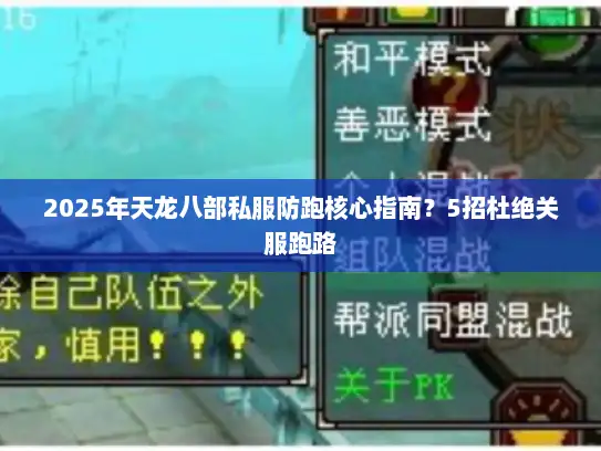 2025年天龙八部私服防跑核心指南？5招杜绝关服跑路