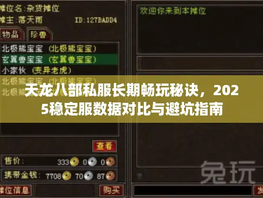 天龙八部私服长期畅玩秘诀,2025稳定服数据对比与避坑指南 天龙八部私服长期畅玩秘诀,2025稳定服数据对比与避坑指南