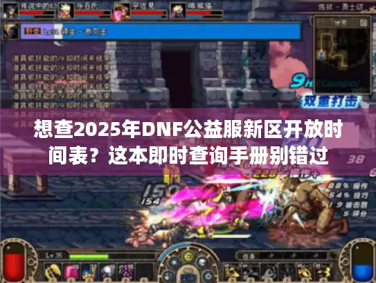 想查2025年DNF公益服新区开放时间表？这本即时查询手册别错过