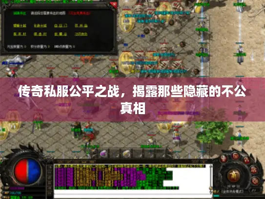传奇私服公平之战,揭露那些隐藏的不公真相 传奇私服公平之战,揭露那些隐藏的不公真相