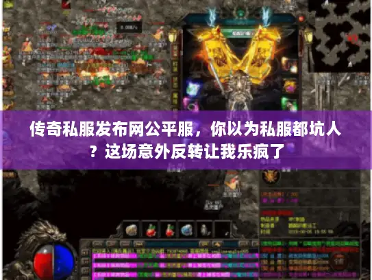 传奇私服发布网公平服，你以为私服都坑人？这场意外反转让我乐疯了