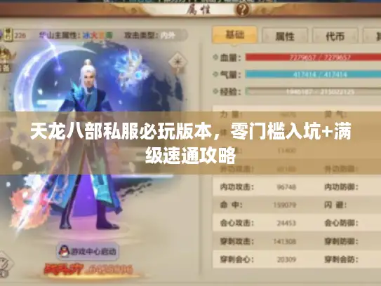 天龙八部私服必玩版本，零门槛入坑+满级速通攻略