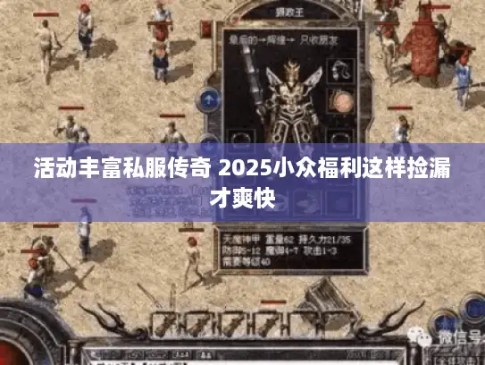 活动丰富私服传奇 2025小众福利这样捡漏才爽快
