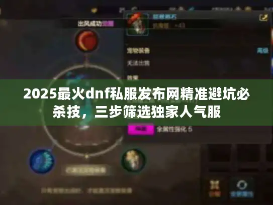 2025最火dnf私服发布网精准避坑必杀技，三步筛选独家人气服