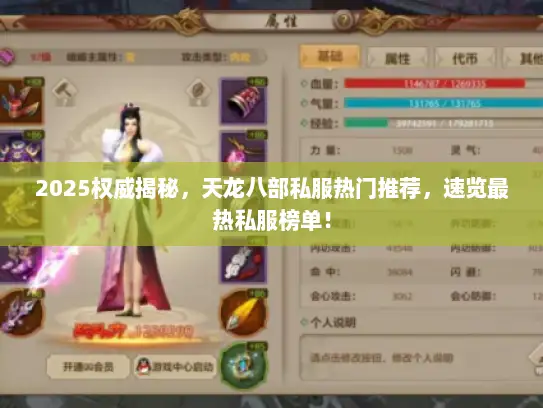2025权威揭秘，天龙八部私服热门推荐，速览最热私服榜单！