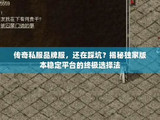 传奇私服品牌服，还在踩坑？揭秘独家版本稳定平台的终极选择法