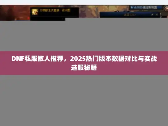 DNF私服散人推荐，2025热门版本数据对比与实战选服秘籍